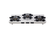 Jyoti 340 WOW Crown three-burner stainless steel gas stove, front view