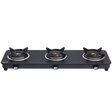 Jyoti 390 Oblong Matte three-burner gas stove, transparent front view