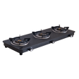 Jyoti 390 Oblong Matte three-burner gas stove, transparent side view