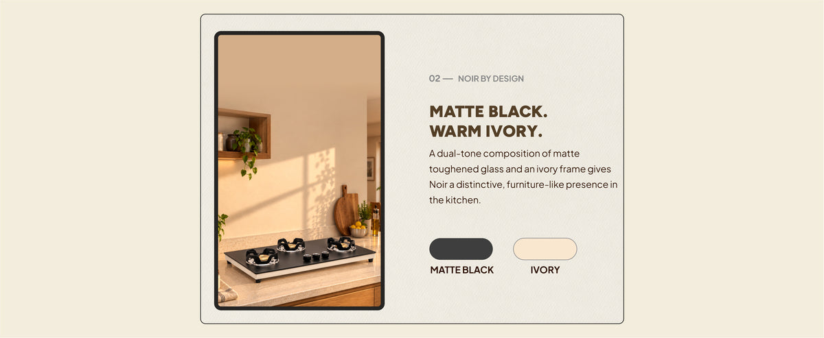 Jyoti Noir 3B Auto — Matte black. Warm ivory. — dual-tone design