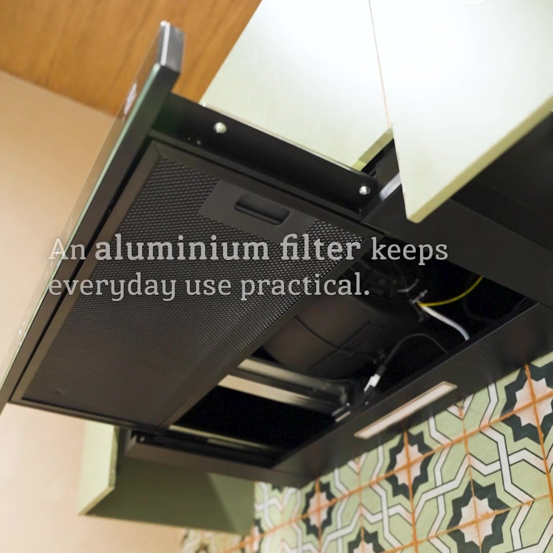 Oxygen 2050-60 slide-out chimney aluminium filter detail