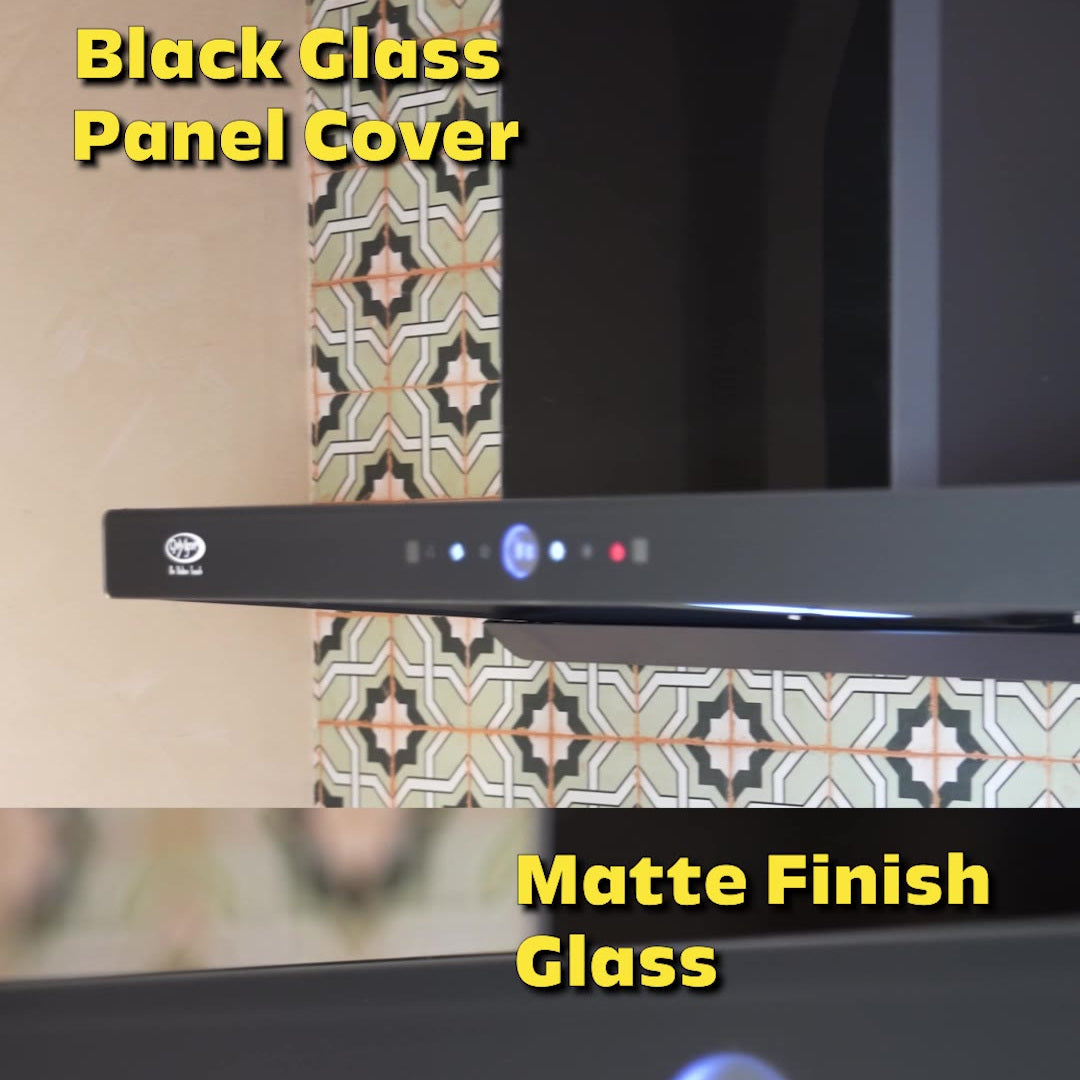 Oxygen 2094-90 black matte-finish glass chimney panel