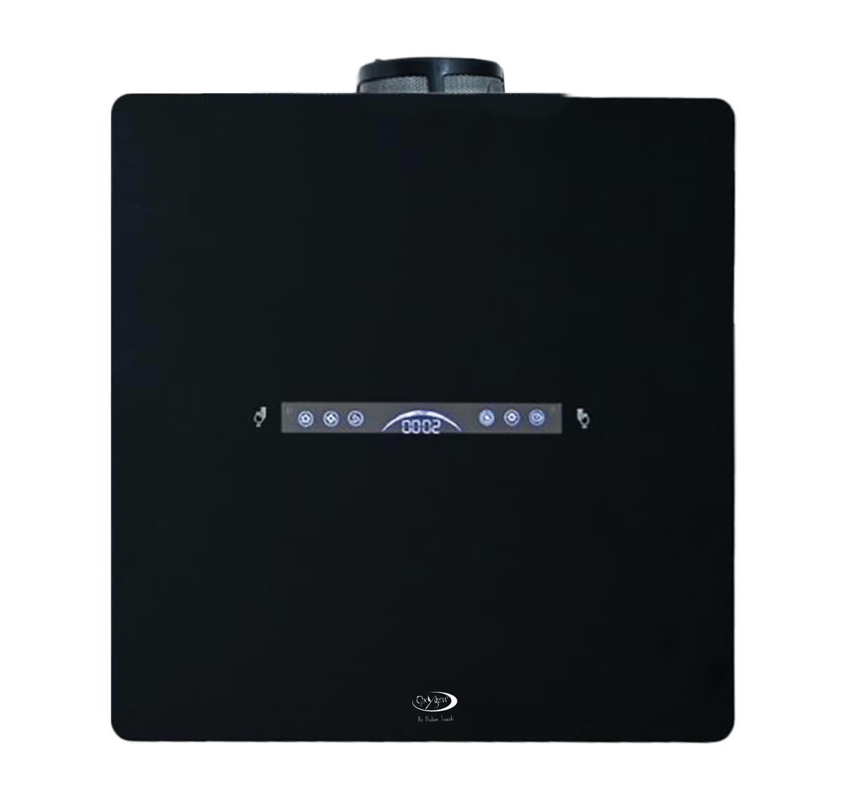 Oxygen 2055-60 Dice Plug n Play black glass chimney, front product view