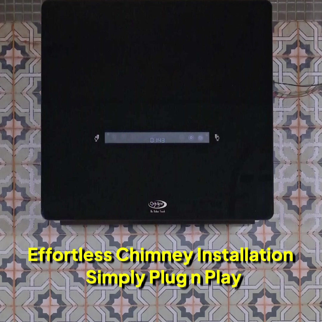 Oxygen 2055-60 Dice chimney installed above a gas stove