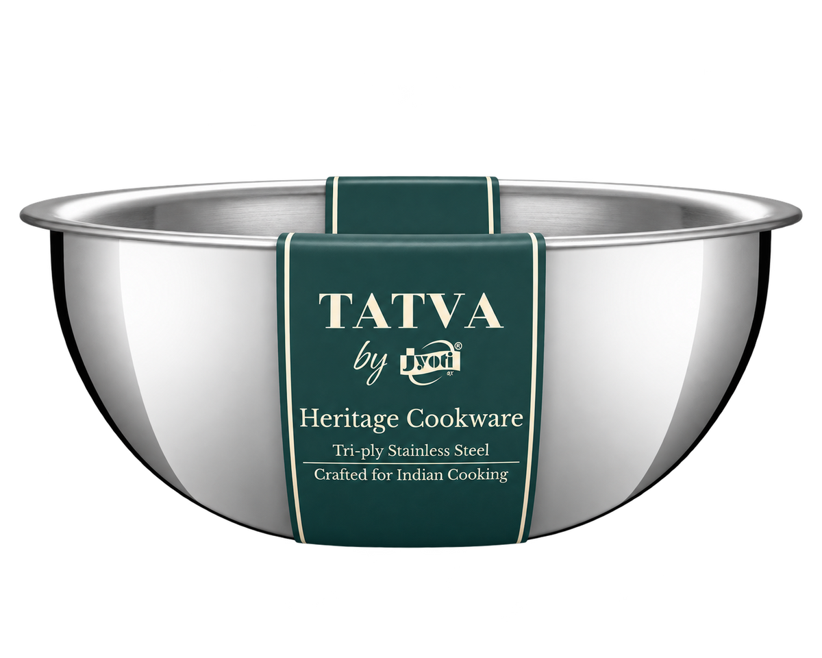 Jyoti Tatva triply stainless steel Deep Tasla with branded sleeve