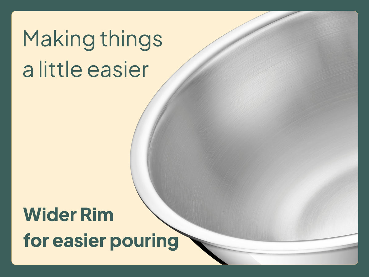 Tatva Tasla wide rim for easier pouring — shared across all sizes