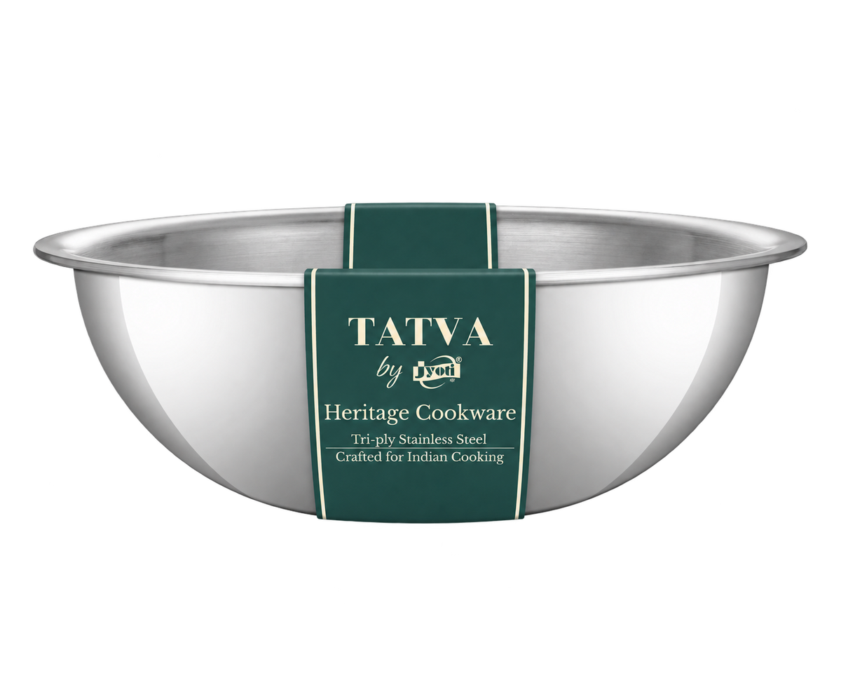 Jyoti Tatva triply stainless steel Tasla with branded sleeve